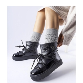 Crne izolirane čizme za snijeg s elastičnom trakom crno 1