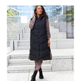 Crne izolirane čizme s patentnim zatvaračem od eko antilop kože crna 1