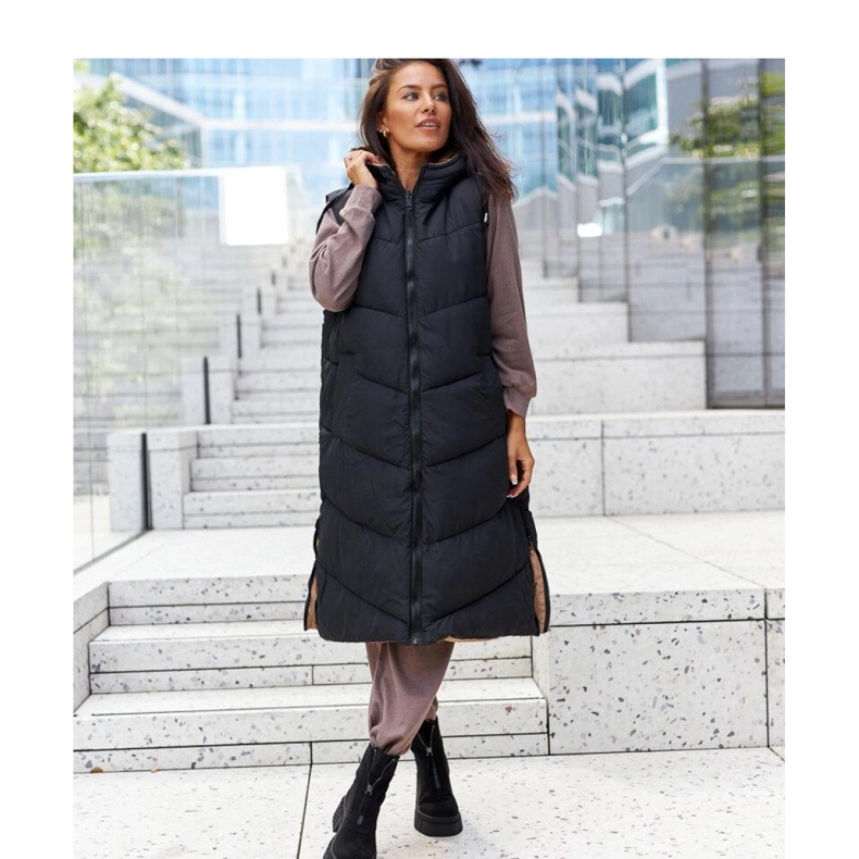 Crne izolirane čizme s patentnim zatvaračem od eko antilop kože crna 1