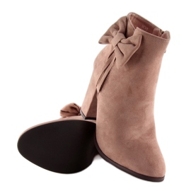 Čizme na visoku petu s ružičastom nc93 Pink mašnom višebojan ružičasta 2