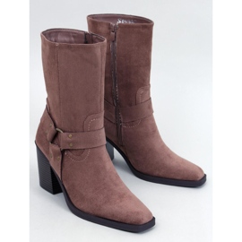 Kaki kaubojske čizme od brušene kože smeđa 1