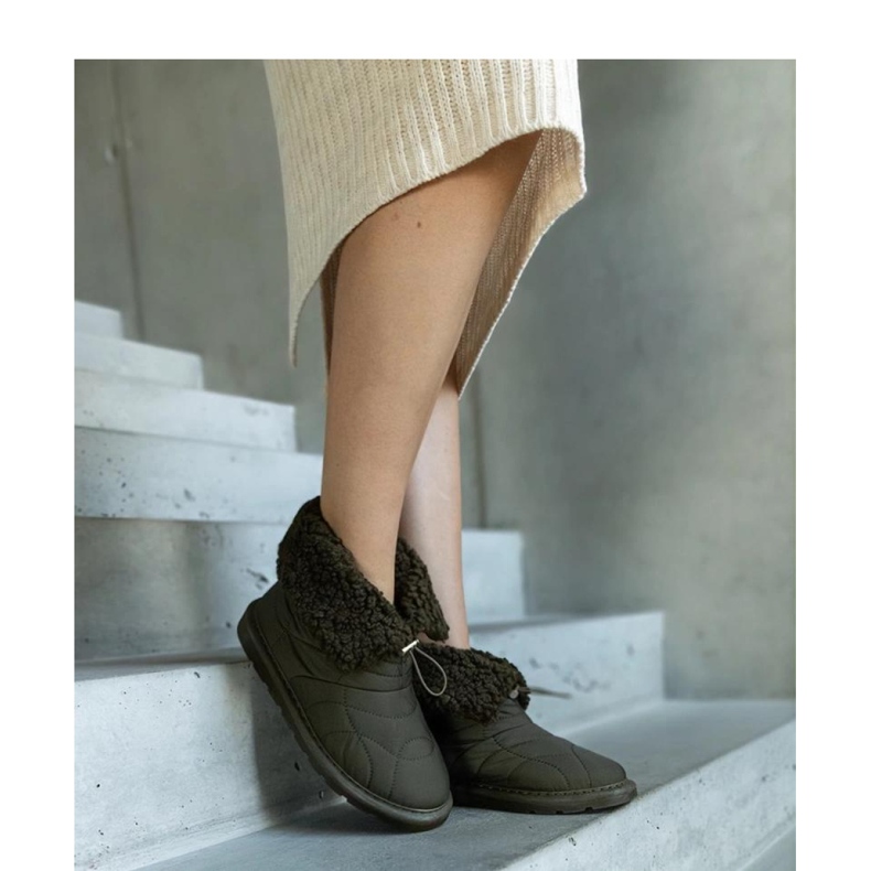 Zelene izolirane čizme za snijeg s manžetom Caellita - Solea zelena 2