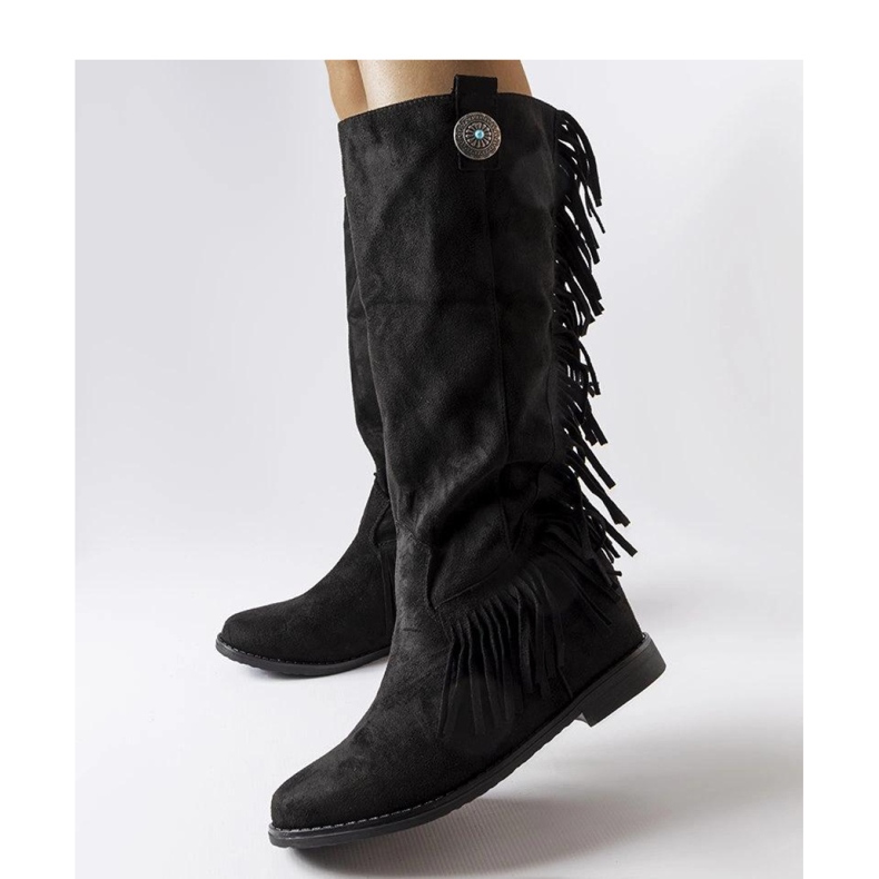 Crne Lecore - Solea pokrivene čizme na klin crno 1