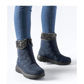 Mornarsko plave čizme za snijeg na klin Brownton - Solea plava 1