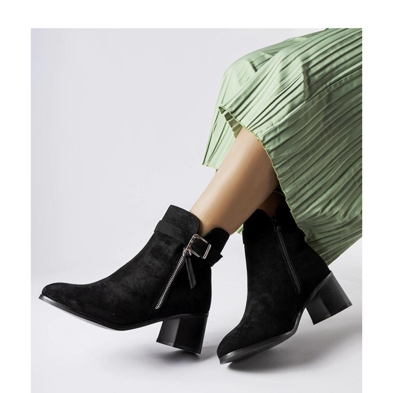 Crne gležnjače s niskom petom Bédard - Solea crno 1