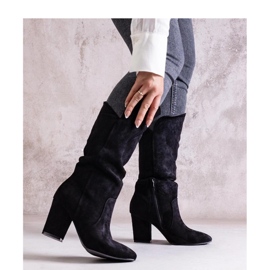 Crne čizme na visoku petu Amare - Solea crna 1