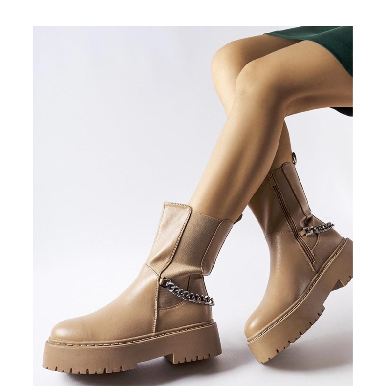 Bež gležnjače ukrašene lancem Guglielmo - Solea 1