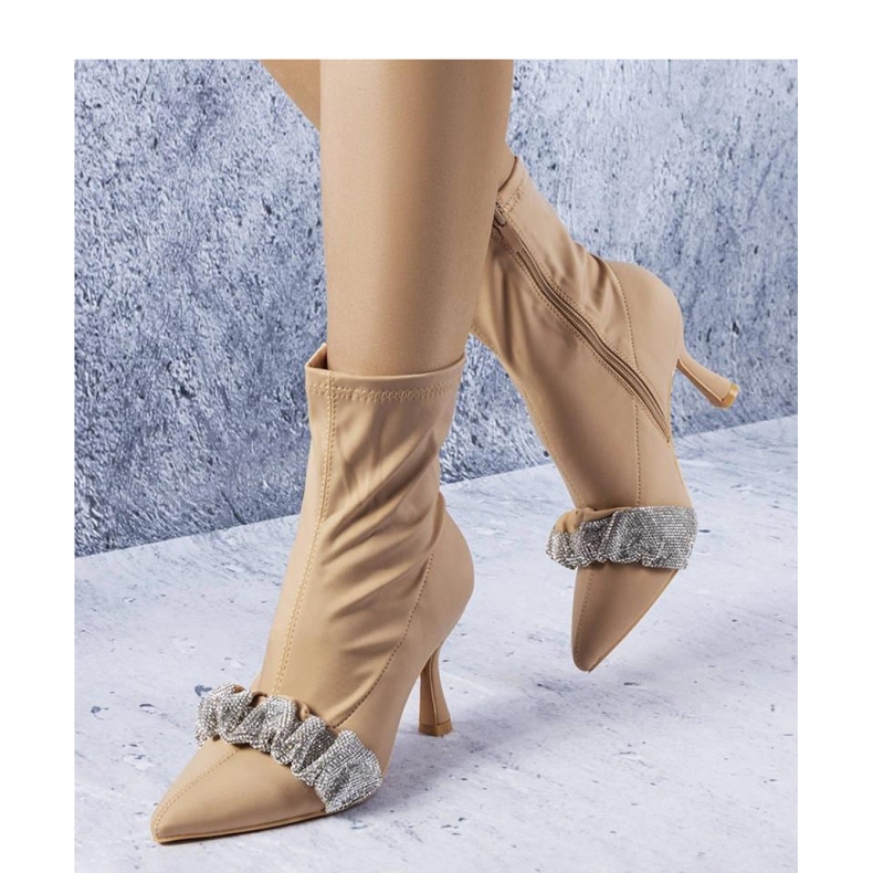 Solea Bež gležnjače ukrašene cirkonima 1