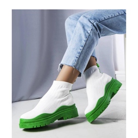 Bijele čizme čarape sa zelenim potplatom bijela 1