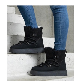 Crne čizme za snijeg s platformom i krznenom izolacijom crno 1