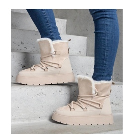 Čizme za snijeg s platformom izolirane krznom bež 1