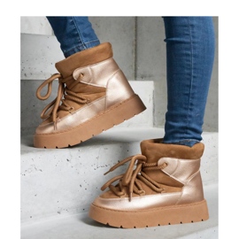 Čizme za snijeg s platformom izolirane krznom smeđa 1