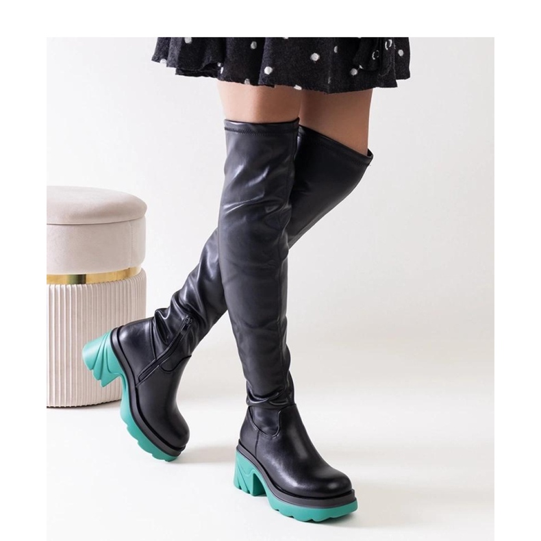 Crne izolirane čizme s masivnom petom crna 1