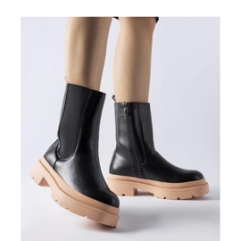 Crne gležnjače sa svijetlo ružičastim potplatom crno 1