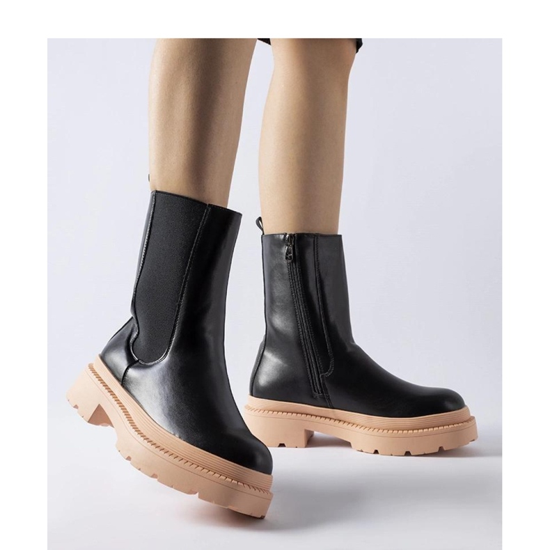 Crne gležnjače sa svijetlo ružičastim potplatom crna 1