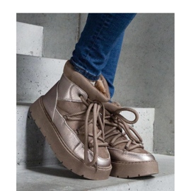 Čizme za snijeg s platformom izolirane krznom bež 2