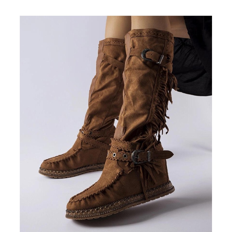 Smeđe čizme s unutarnjom klinom smeđa 1