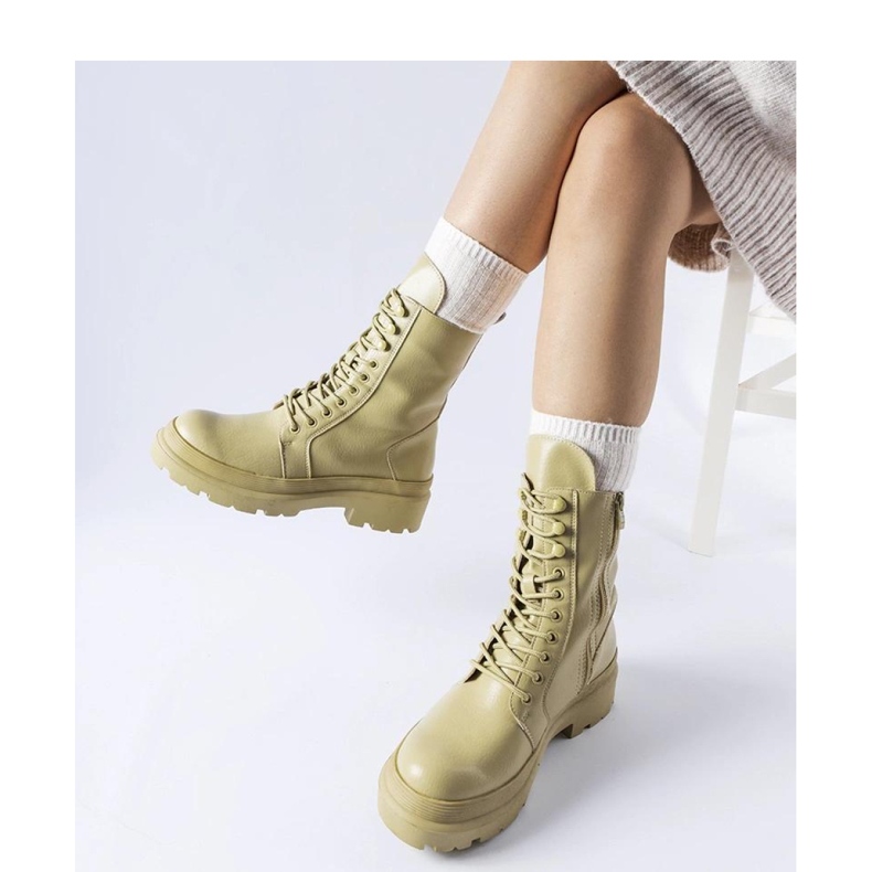 Svijetlo zelene ravne čizme sa štitnikom zelena 1