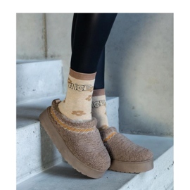 Smeđe čizme za snijeg na platformu s niskim gornjištem i izvezenim Greene - Solea uzorkom smeđa 2