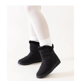 Crne čizme za snijeg ukrašene krznom crna 1