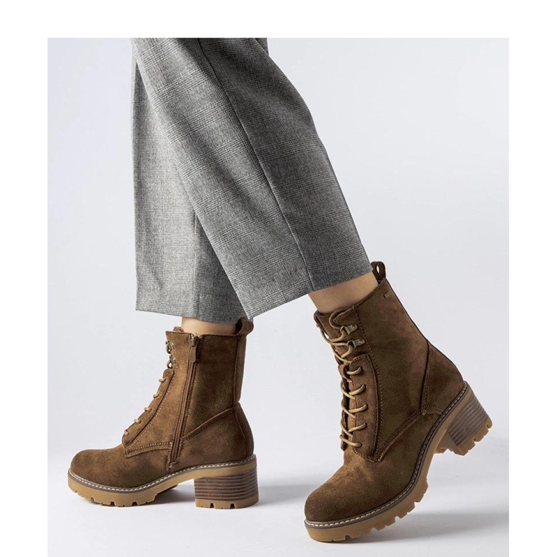 Smeđe gležnjače na vezanje smeđa 2