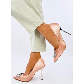 Visoke potpetice s ukrasom Champagne kristala ružičasta 2