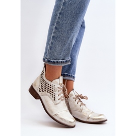 Ažur čizme Model Zazoo 2878/004 Zlato zlatna 1