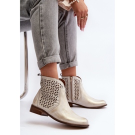 Zazoo zlatne otvorene čizme žuta boja 1