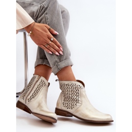 Zazoo zlatne otvorene čizme žuta boja 2