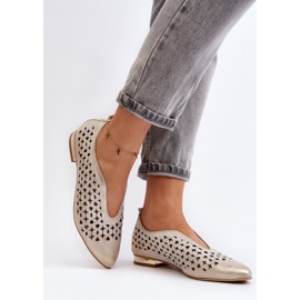 Ažur balerinke Model Zazoo Gold zlatni 2