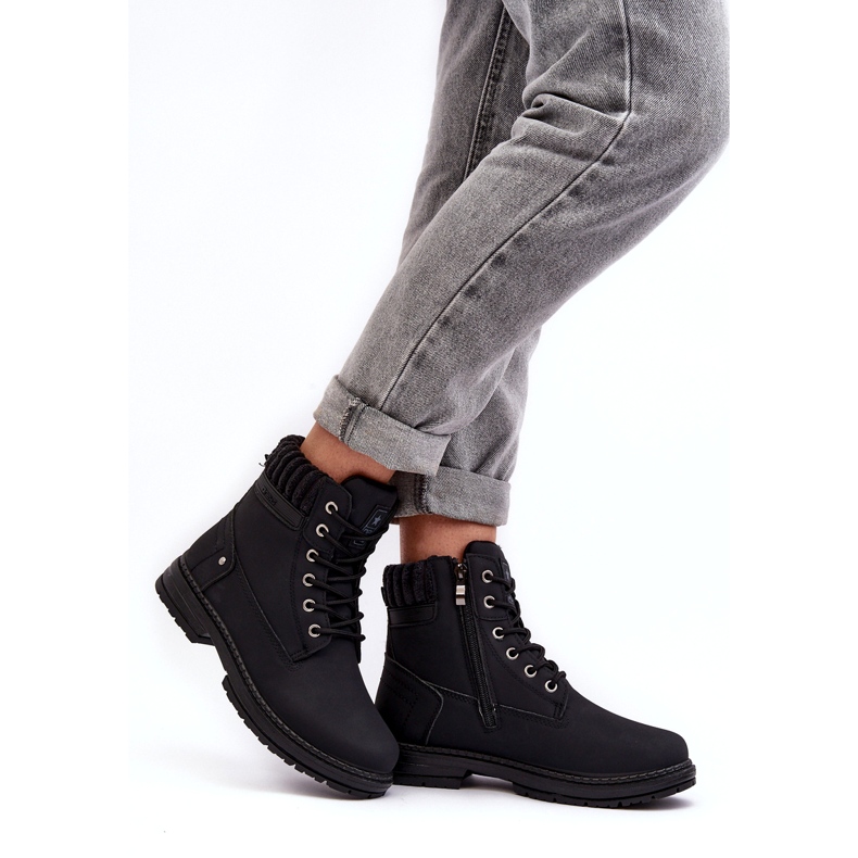 News Ženske kožne izolirane trappers crne crna 3