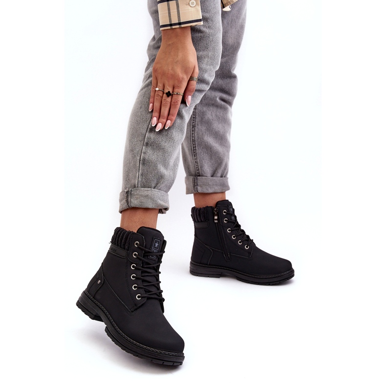 News Ženske kožne izolirane trappers crne crna 4