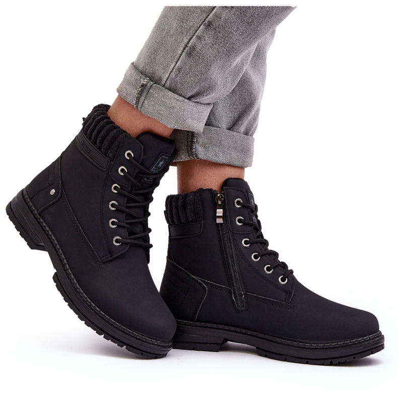 News Ženske kožne izolirane trappers crne crna 7