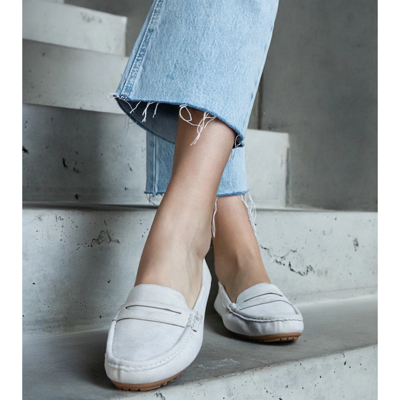 Sive ženske mokasine od eko antilop kože siva 1