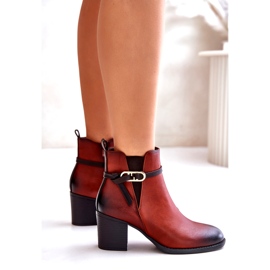 Jezzi Ženske čizme na visoku petu, izolirane, s remenom, smeđe boje zinitije smeđa 4