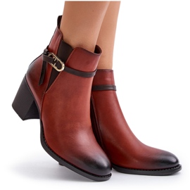 Jezzi Ženske čizme na visoku petu, izolirane, s remenom, smeđe boje zinitije smeđa 5