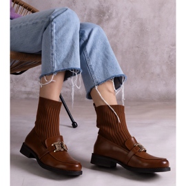 Smeđe gležnjače s gornjim dijelom od tkanine smeđa 1