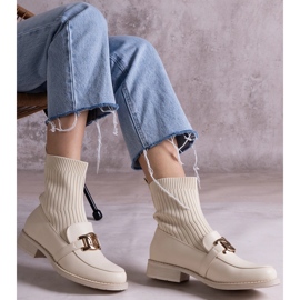 Bež gležnjače s gornjim dijelom od tkanine 1