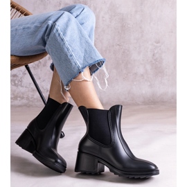 Crne galoše na visoku petu crna 1