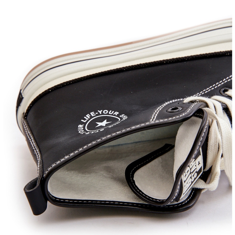 Izolirane ženske tenisice na platformi od eko kože Big Star OO274062 crne crna 1