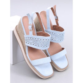 Openwork Espadrilles na plavim klinovima plava 1