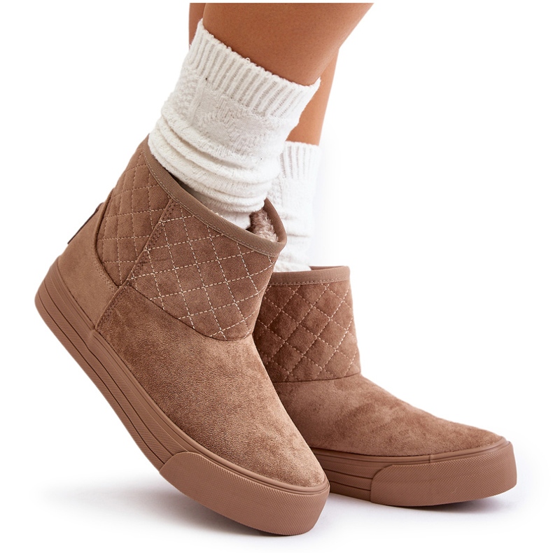 Čizme za snijeg s patentnim zatvaračem izolirane krznom Big Star OO274A524 Bež 4