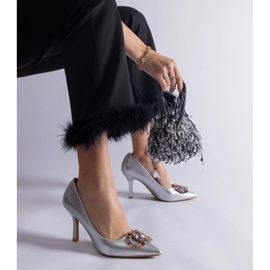 Srebrne visoke pete ukrašene šarenim cirkonima srebro 1