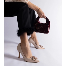 Bež štikle ukrašene šarenim cirkonima 1