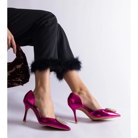 Roze štikle ukrašene cirkonima ružičasta 2