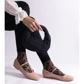 Bež lakirane balerinke s remenom 2