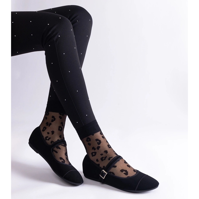 Crne balerinke s mat završetkom, kopčaju se kopčom crna 1