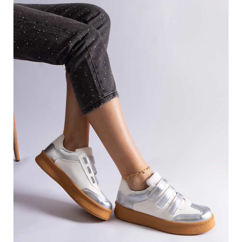 Silver tenisice pričvršćene čičak srebro 2