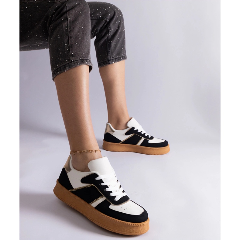 Crne tenisice na platformu prekrivene crna 1