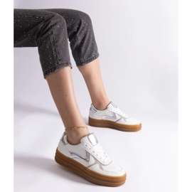 Bijelo srebrne tenisice s gumenim potplatom bijela 2